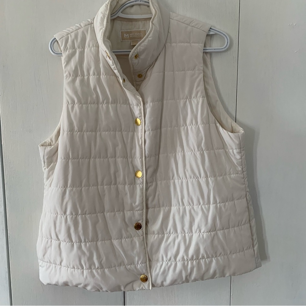 MICHAEL Michael Kors Cream and Gold Quilted Vest